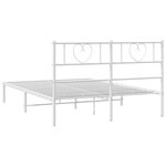 vidaXL Cadre de lit métal sans matelas et tête de lit blanc 140x190 cm