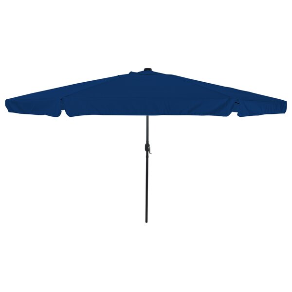 Parasol de jardin vidaXL avec lumières LED Ø395x245 cm Bleu Azur