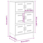 vidaXL Buffet haut noir 68x39x113 cm acier