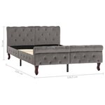 vidaXL Cadre de lit sans matelas gris velours 120x200 cm