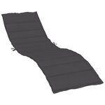 vidaXL Coussin de chaise longue anthracite mélangé 200x60x4 cm tissu