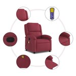 vidaXL Fauteuil de massage inclinable Rouge bordeaux Tissu