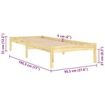vidaXL Cadre de lit bois massif 90x190 cm simple