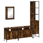 vidaXL Ensemble de meubles de salle de bain 4 Pièces Chêne fumé Bois