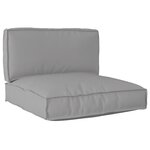 vidaXL Set de coussins de palette 2 pièces gris en tissu Oxford
