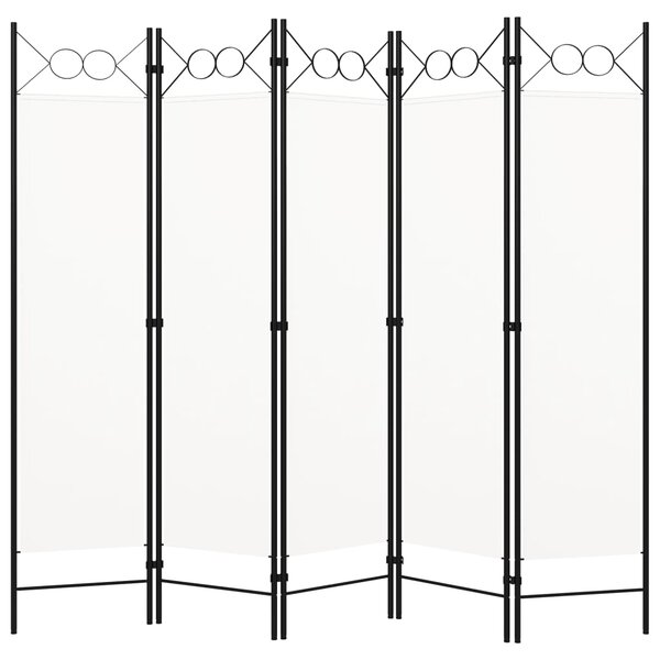 vidaXL Cloison de séparation 5 panneaux Blanc 200x180 cm