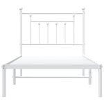 vidaXL Cadre de lit métal sans matelas avec tête de lit blanc 90x190cm