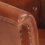 vidaXL Fauteuil marron cuir véritable