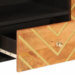 vidaXL Meuble TV marron et noir 105x33 5x46 cm bois massif manguier