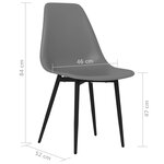 vidaXL Chaises à manger lot de 4 gris PP