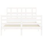 vidaXL Cadre de lit avec tête de lit blanc 120x200 cm bois massif