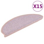 vidaXL Tapis d'escalier autocollants aspect sisal 15 Pièces rose