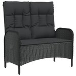 vidaXL Ensemble à manger de jardin avec coussins 3 Pièces Noir