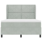 Lit Box Spring vidaXL avec Matelas Gris Clair 160x200 cm Velours