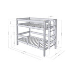 Lit superposé enfant ULURU 162 cm gris