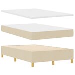 vidaXL Lit Boxspring avec Matelas Crème 120x200 cm Tissu