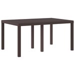 vidaXL Ensemble de Salle à Manger de Jardin de 7 Pièces avec Coussins Marron Poly Rattan