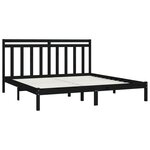 vidaXL Cadre de lit Noir Bois de pin massif 200x200 cm