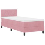 vidaXL Lit à ressort avec matelas et LED Rose 80x200 cm Velours
