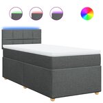 vidaXL Sommier à lattes de lit avec matelas Gris foncé 80x200 cm Tissu