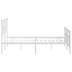 vidaXL Cadre de lit métal sans matelas et pied de lit blanc 140x190 cm