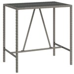 vidaXL Ensemble de bar jardin 7 Pièces gris poly rotin/bois massif acacia