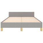 vidaXL Cadre de lit avec tête de lit gris clair 120x190 cm tissu