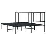 vidaXL Cadre de lit métal sans matelas avec tête de lit noir 140x200cm