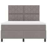 vidaXL Lit avec sommier et matelas & LED Taupe 140x200 cm Tissu