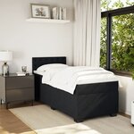 vidaXL Sommier à lattes de lit et matelas Noir 80x200 cm Velours