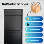 Boîte aux lettres pour colis - ParcelXL® - Boîte à colis - Indépendante - Boîte aux lettres suspendue - Noir - XXL