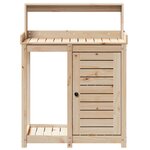 vidaXL Table de rempotage et étagères 82 5x50x109 5 cm bois massif pin