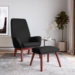 vidaXL Chaise de relaxation avec repose-pied Noir Tissu