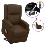 Vidaxl fauteuil releveur inclinable de massage marron foncé tissu