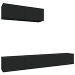 vidaXL Ensemble de meubles TV 3 Pièces Noir Bois d'ingénierie
