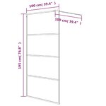 vidaXL Paroi de douche Noir 100x195 cm Verre ESG dépoli
