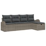 Ensemble de canapés de jardin vidaXL avec coussins gris en rattan synthétique