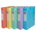 Boite De Classement Cartobox Livrée À Plat Dos 60mm Polypropylène Chromaline Pastel - A4 - Couleurs Assorties - X 10 - Exacompta
