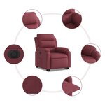vidaXL Fauteuil inclinable électrique rouge bordeaux tissu