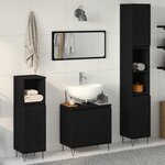 vidaXL Ensemble de meubles de salle de bain 3 pièces Chêne noir Bois d'ingénierie