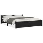 vidaXL Cadre de lit Noir Bois massif 150x200 cm Très grand