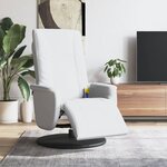 vidaXL Fauteuil inclinable de massage repose-pieds blanc similicuir