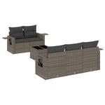 vidaXL Salon de jardin 6 Pièces avec coussins gris résine tressée