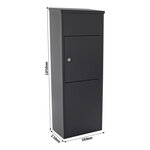 Rottner parcel keeper 1000 boîte à colis noire à serrure cylindrique