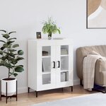 vidaXL Buffet Blanc brillant 69 5x34x90 cm Bois d'ingénierie