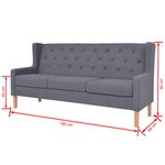 Ensemble de canapés 2 Pièces tissu gris