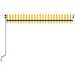 vidaXL Auvent manuel rétractable avec LED 450x300 cm Jaune et blanc