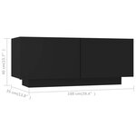 vidaXL Meuble TV Noir 100x35x40 cm Aggloméré