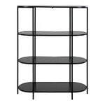 Étagère noire ovale à 4 étage avec cadre noir 85 x 36 x 111 cm