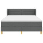 Lit Box Spring vidaXL avec Matelas Gris Foncé 160x200 cm en Tissu